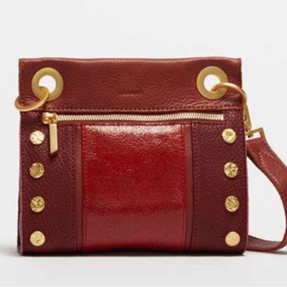 NWT Hammitt Tony Small Zinfandel Red Brushed Gold